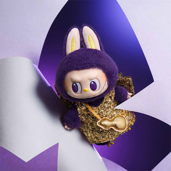 Pop Mart x THE MONSTERS: Labubu Wearing PRONOUNCE Fashion Label Wings Of Fortune Plush Doll Pendant (1pc)